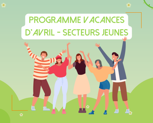 Affiche du programme vacances d'avril pour le secteur jeunes