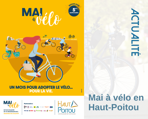 Affiche Mai à vélo en Haut-Poitou, événement promotion du vélo, édition anniversaire