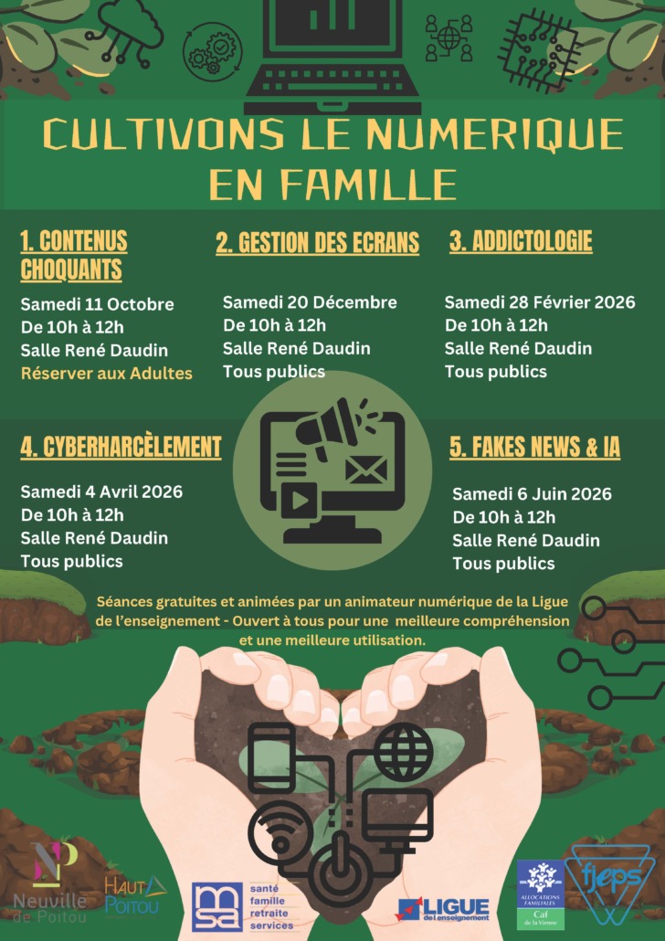 affiche cultivons le numérique en famille