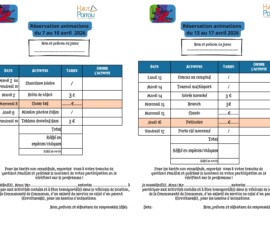 Fiches de réservation des vacances d'avril 2026 pour le local des z'ados. Vous souhaitez avoir le détail contactez par téléphone Valérie : 06 19 93 00 95 ou Marco : 07 77 83 20 95 et/ou par mail localdeszados@cc-hautpoitou.fr